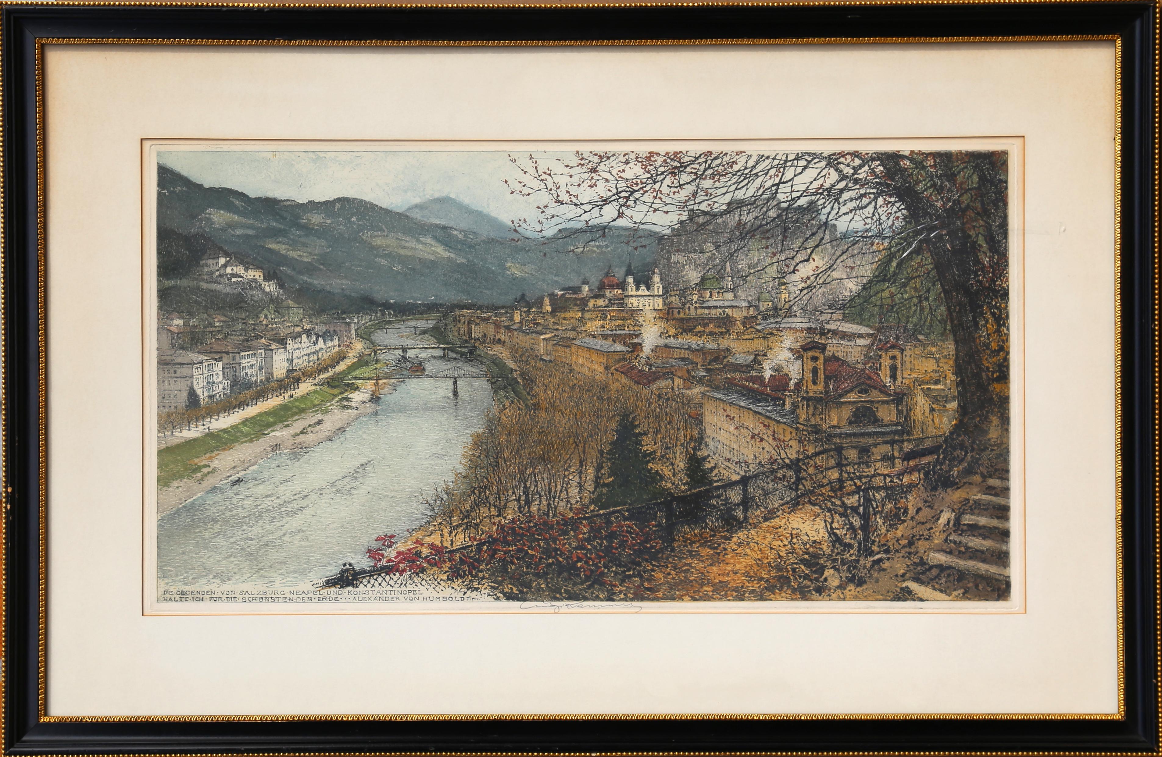 Luigi Kasimir Landscape Print - Die Gegenden von Salzburg