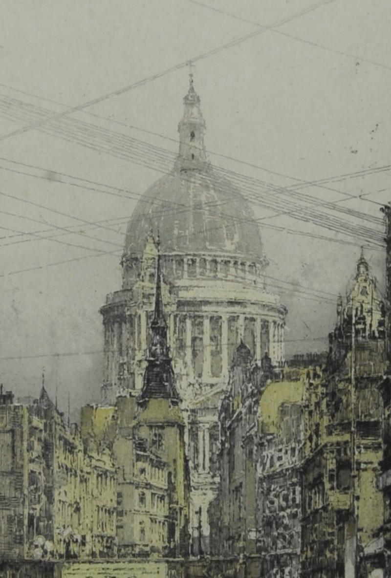 Fleet Street, London - Print by Luigi Kasimir