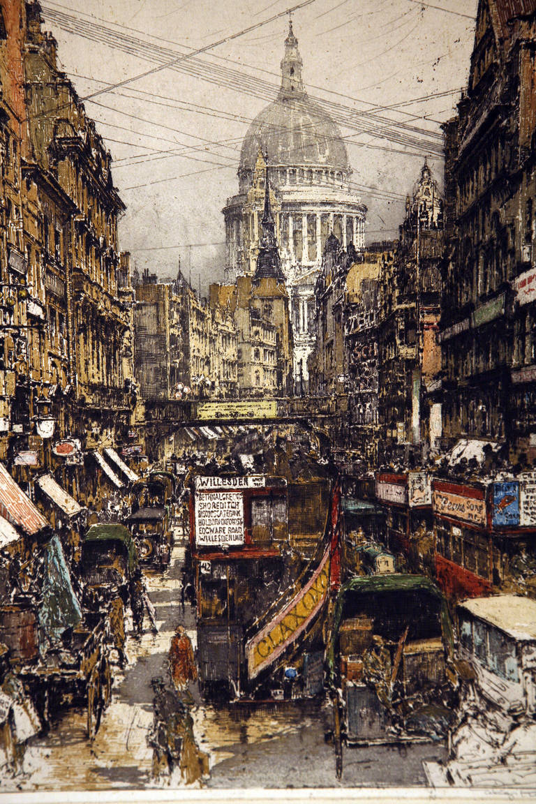 Fleet Street London - Print by Luigi Kasimir