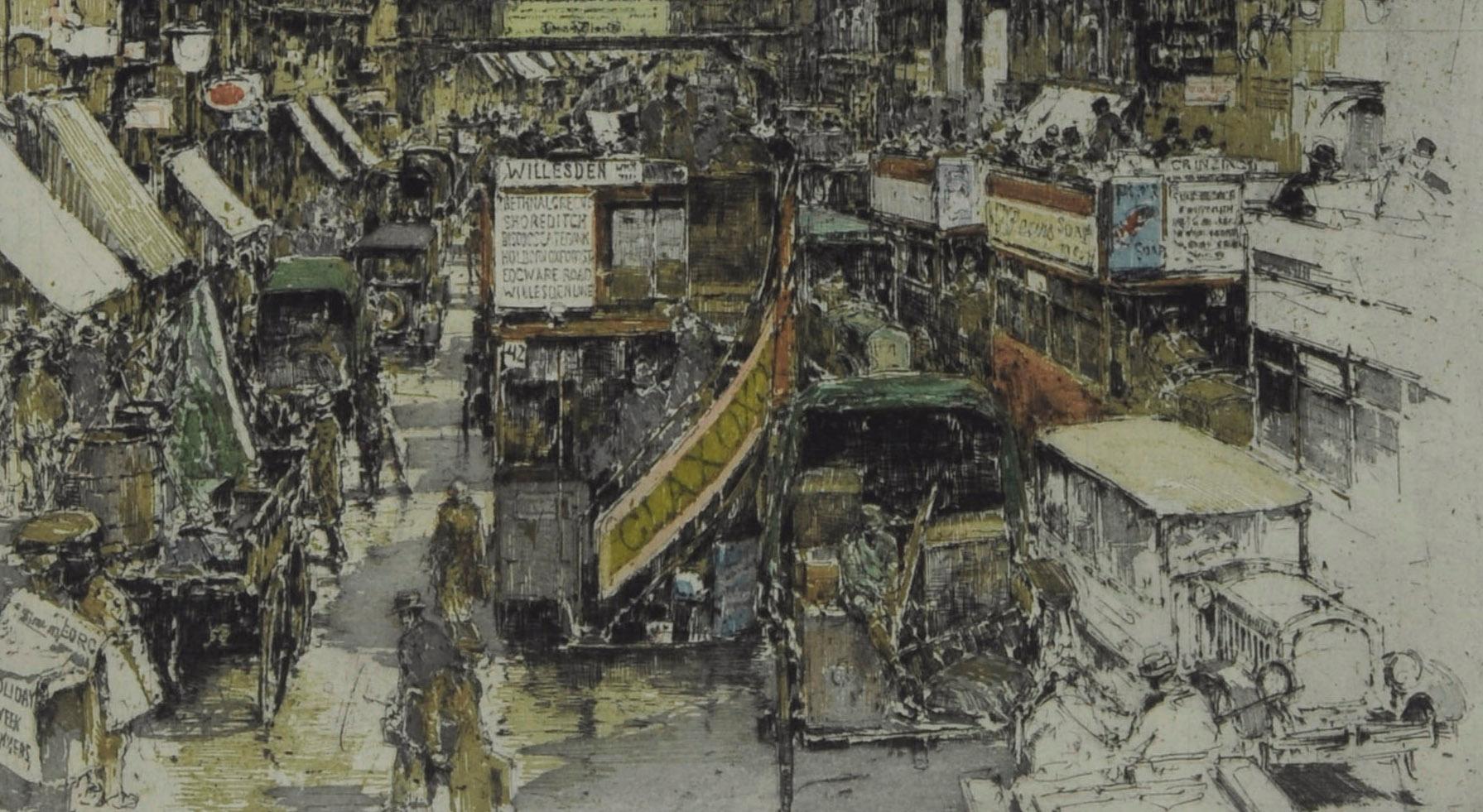 Fleet Street, Londra - Landscape Print Grigio di Luigi Kasimir