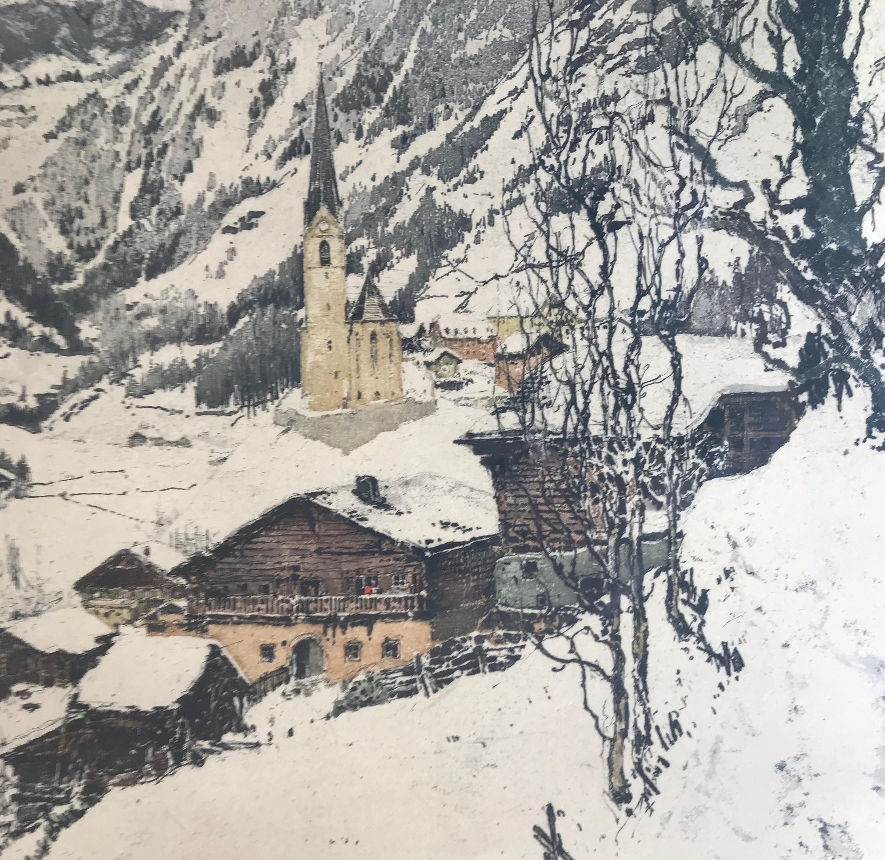 “Heligenblut, Austria” - Realist Print by Luigi Kasimir