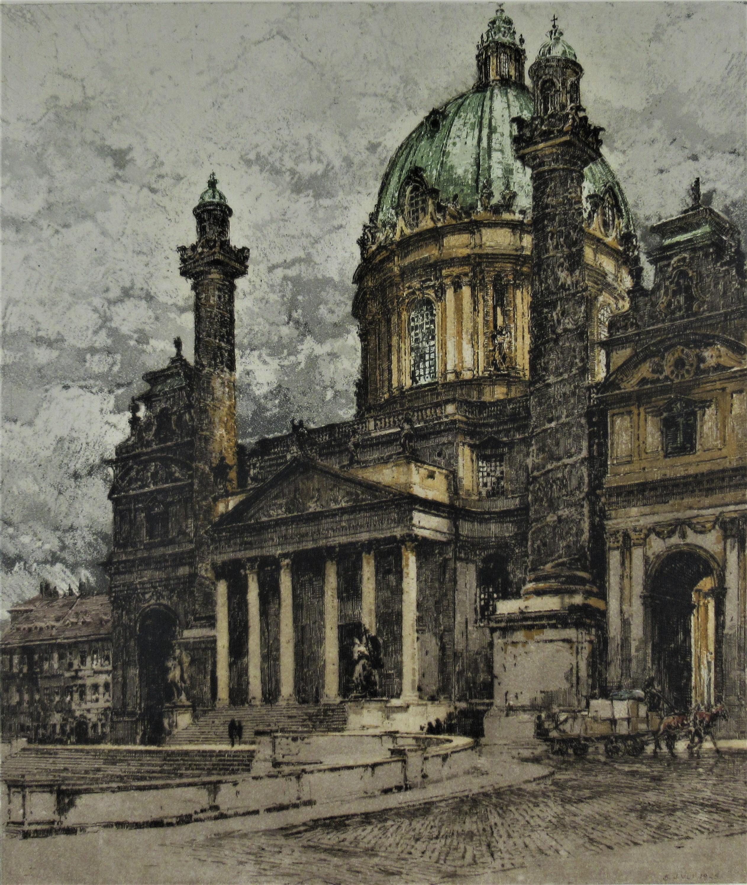 Karlskinche, Wien – Print von Luigi Kasimir