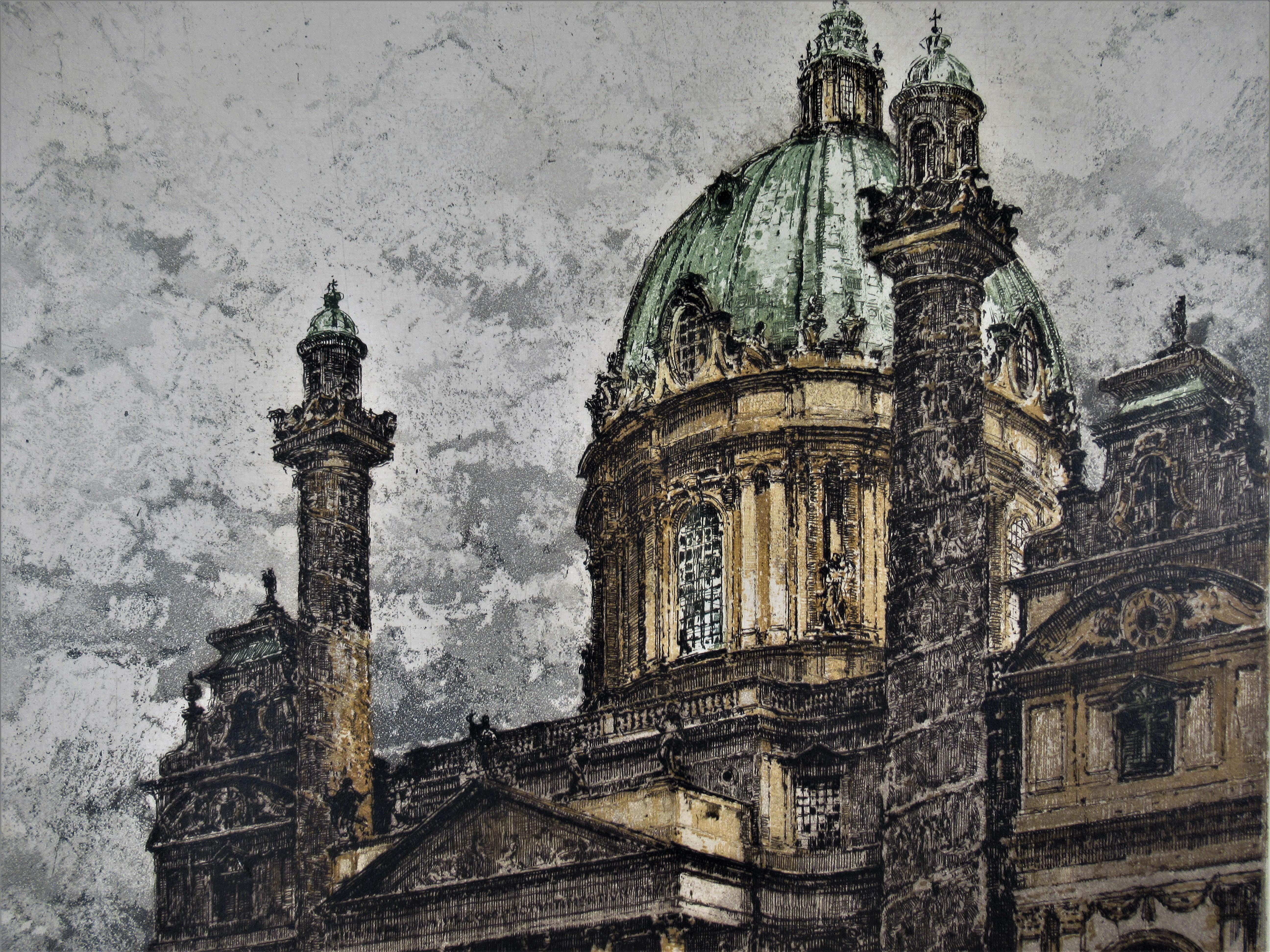Karlskinche, Wien (Realismus), Print, von Luigi Kasimir