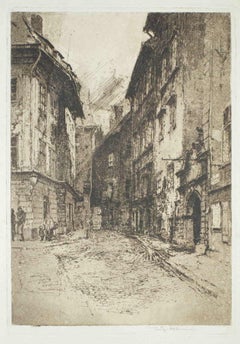 Landscape - Original Etching by Luigi Kasimir - Early 1900