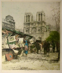 Les bouquinistes, with Notre Dame de Paris