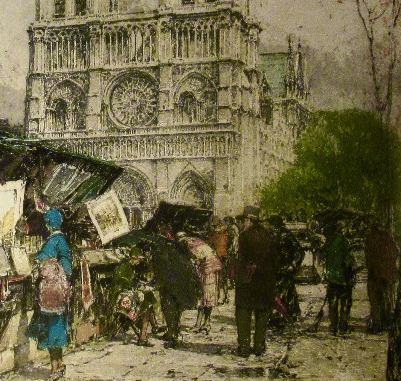 Les bouquinistes, with Notre Dame de Paris For Sale 2