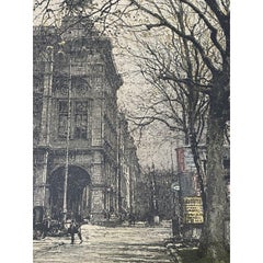 Luigi Kasimir "Vienna Opera House" Original Signed Etching c.1920s