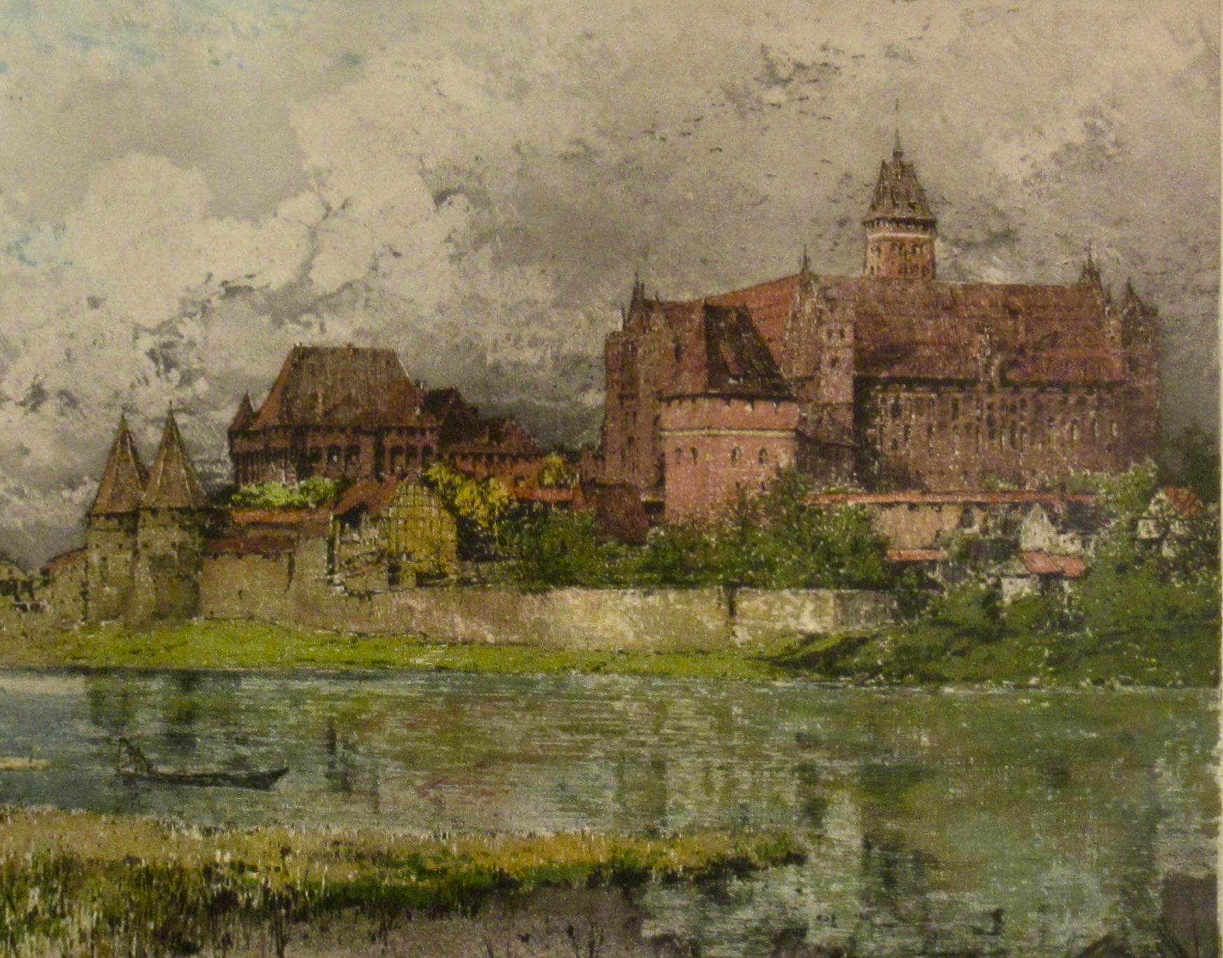 Castle de Marienburg, Allemagne - Marron Landscape Print par Luigi Kasimir