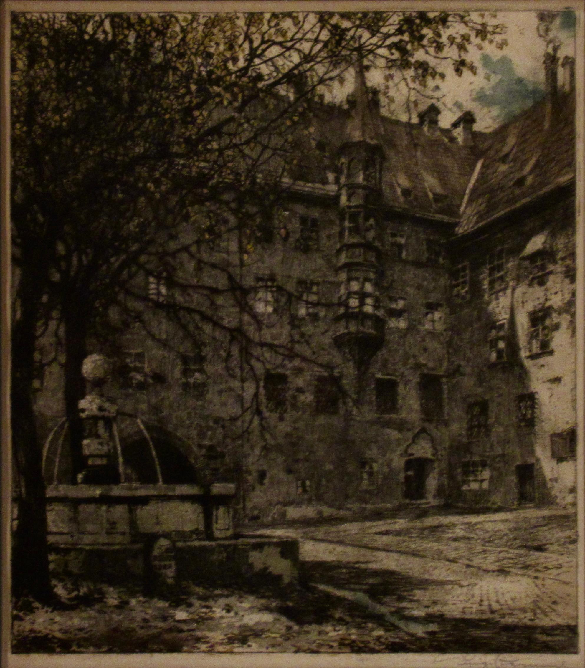 Munich, Der Alte Hof - Print by Luigi Kasimir