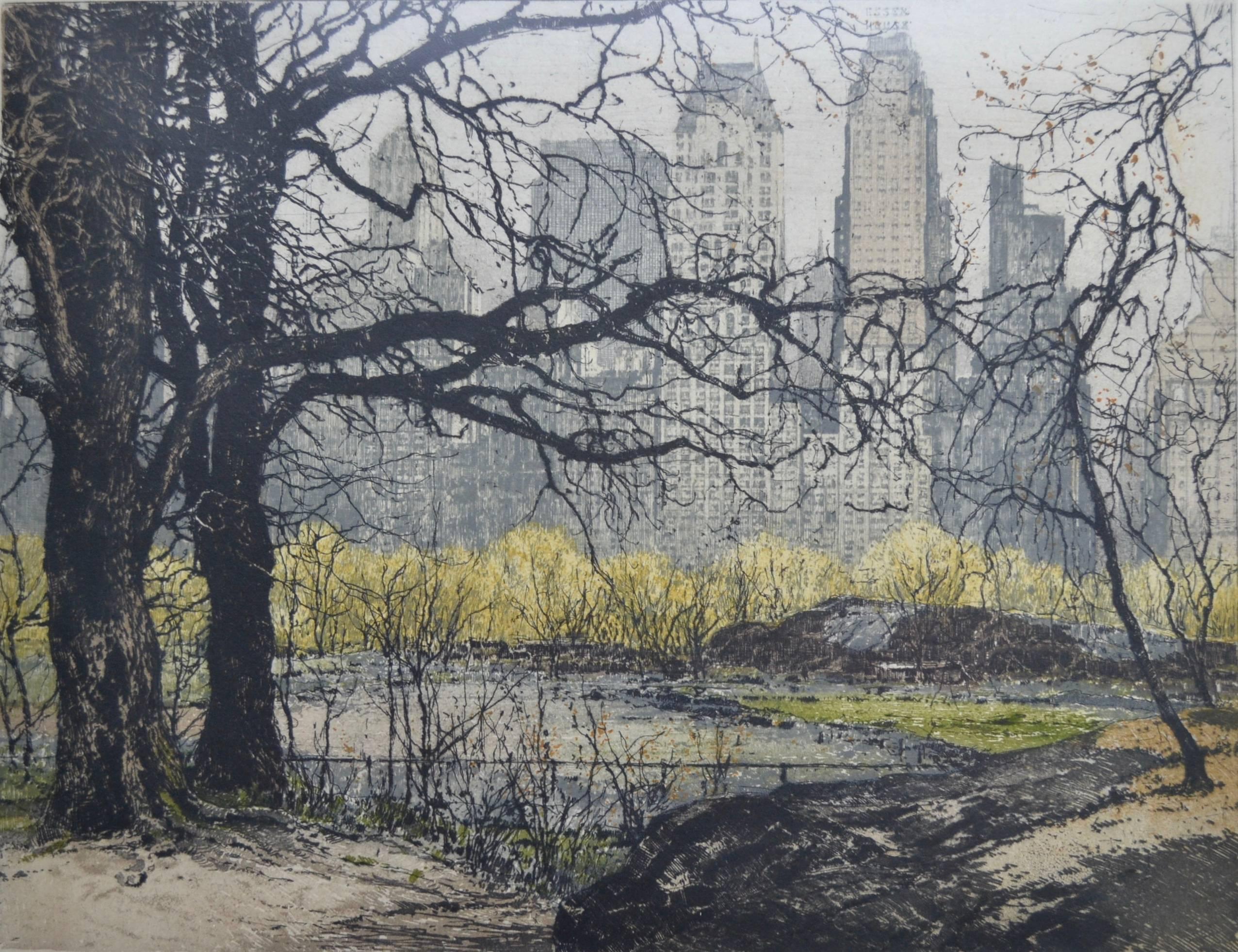 Luigi Kasimir Landscape Print - New York Central Park, South Side