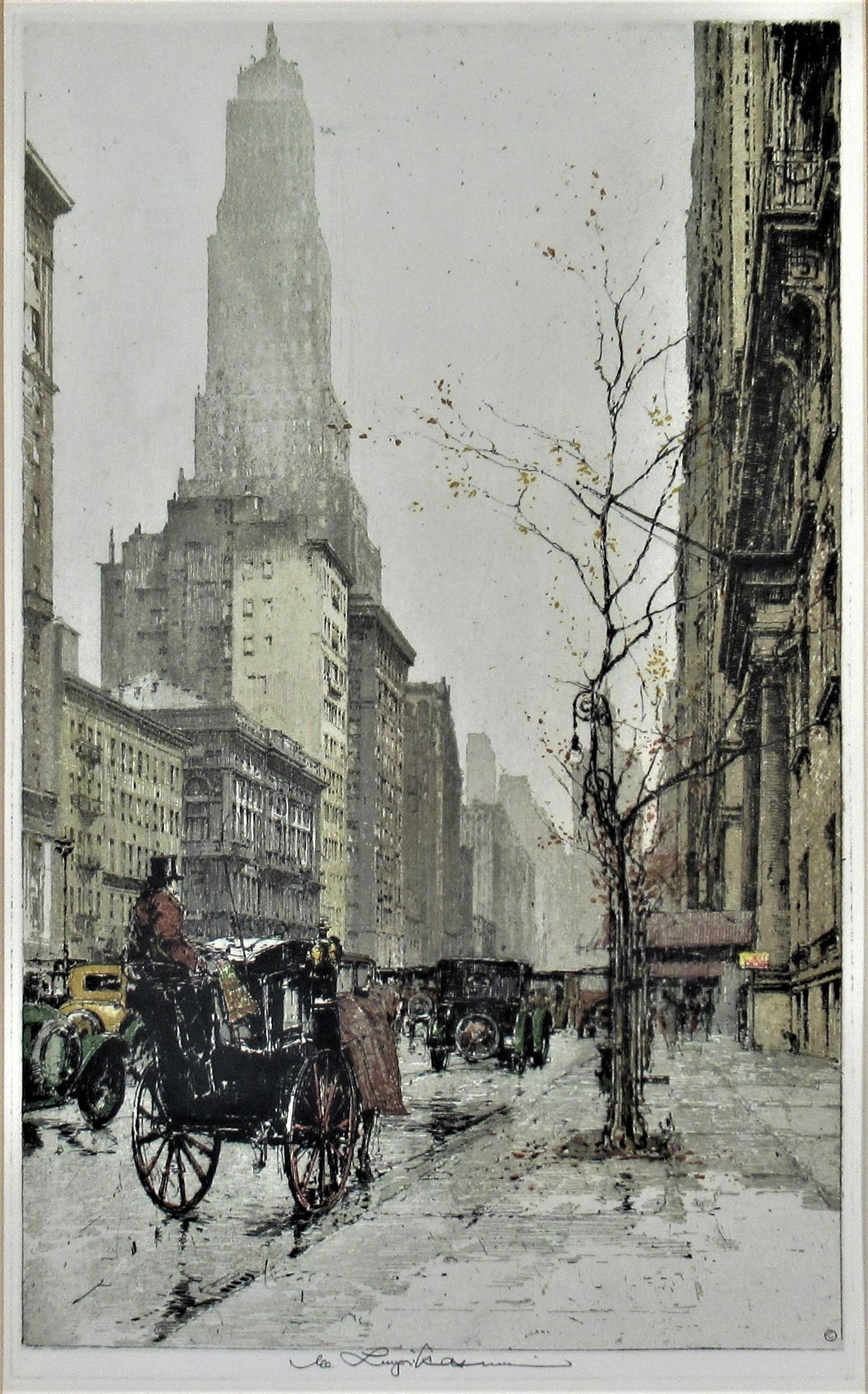 New York, Park Avenue - Print by Luigi Kasimir