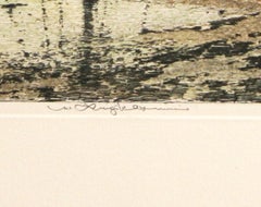 New York, Queensboro Bridge color etching Luigi Kasimir