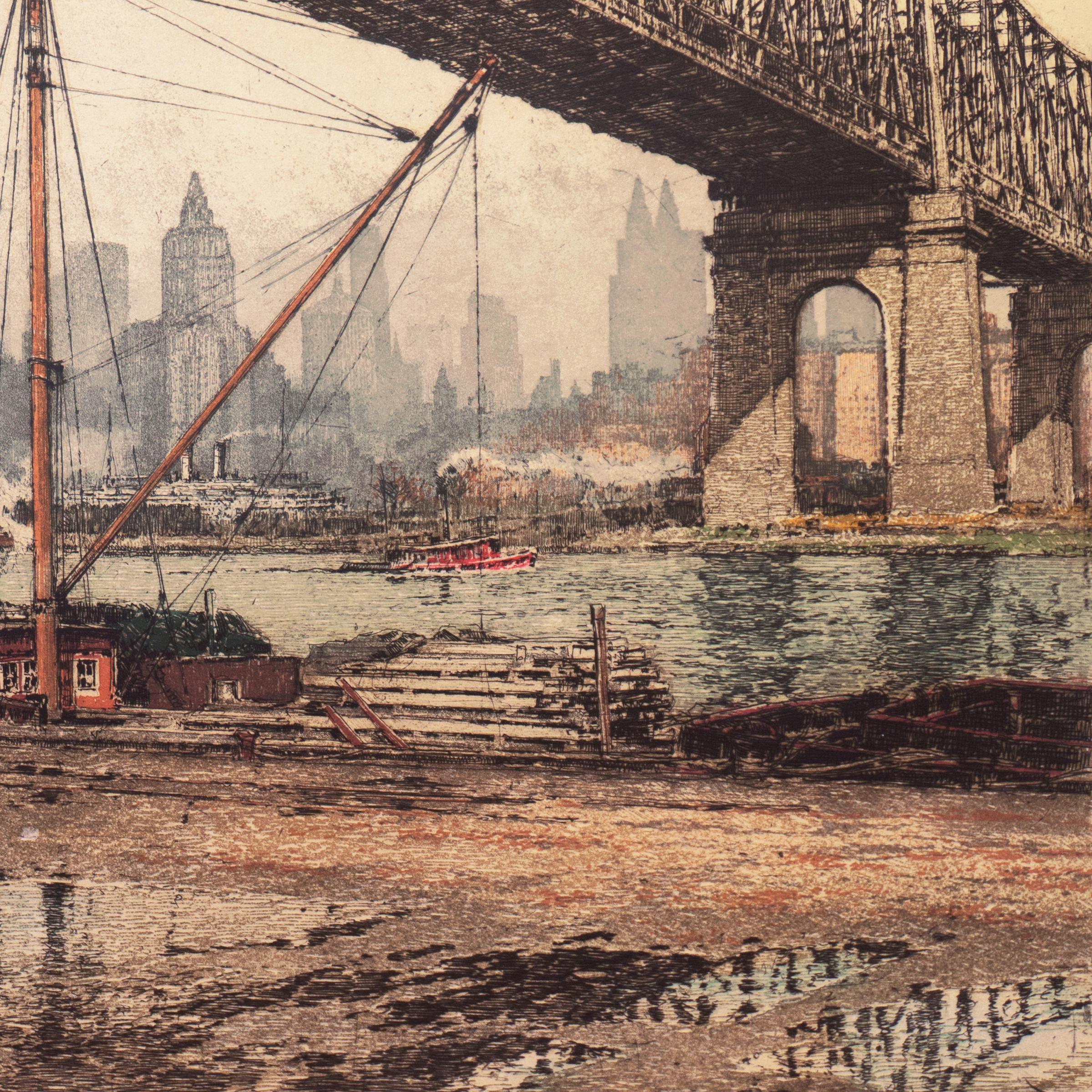 „Queensborough Bridge“, Wiener Akademie der Kunst, Metropolitan Museum, Smithsonian im Angebot 5