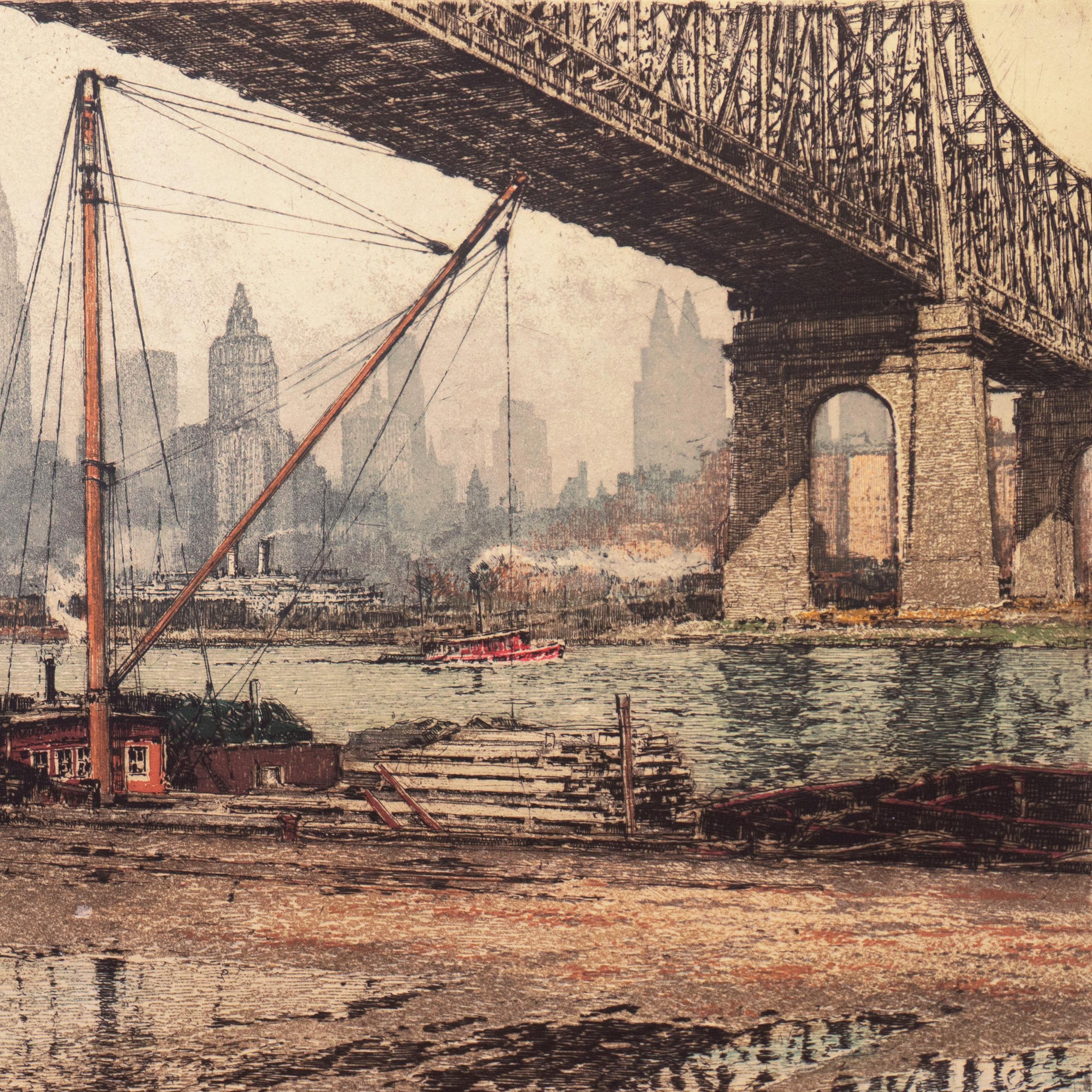 „Queensborough Bridge“, Wiener Akademie der Kunst, Metropolitan Museum, Smithsonian im Angebot 2