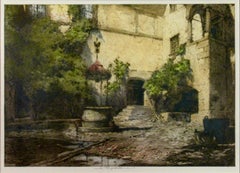 Seebenstein Castle Courtyard, Austria, large color etching