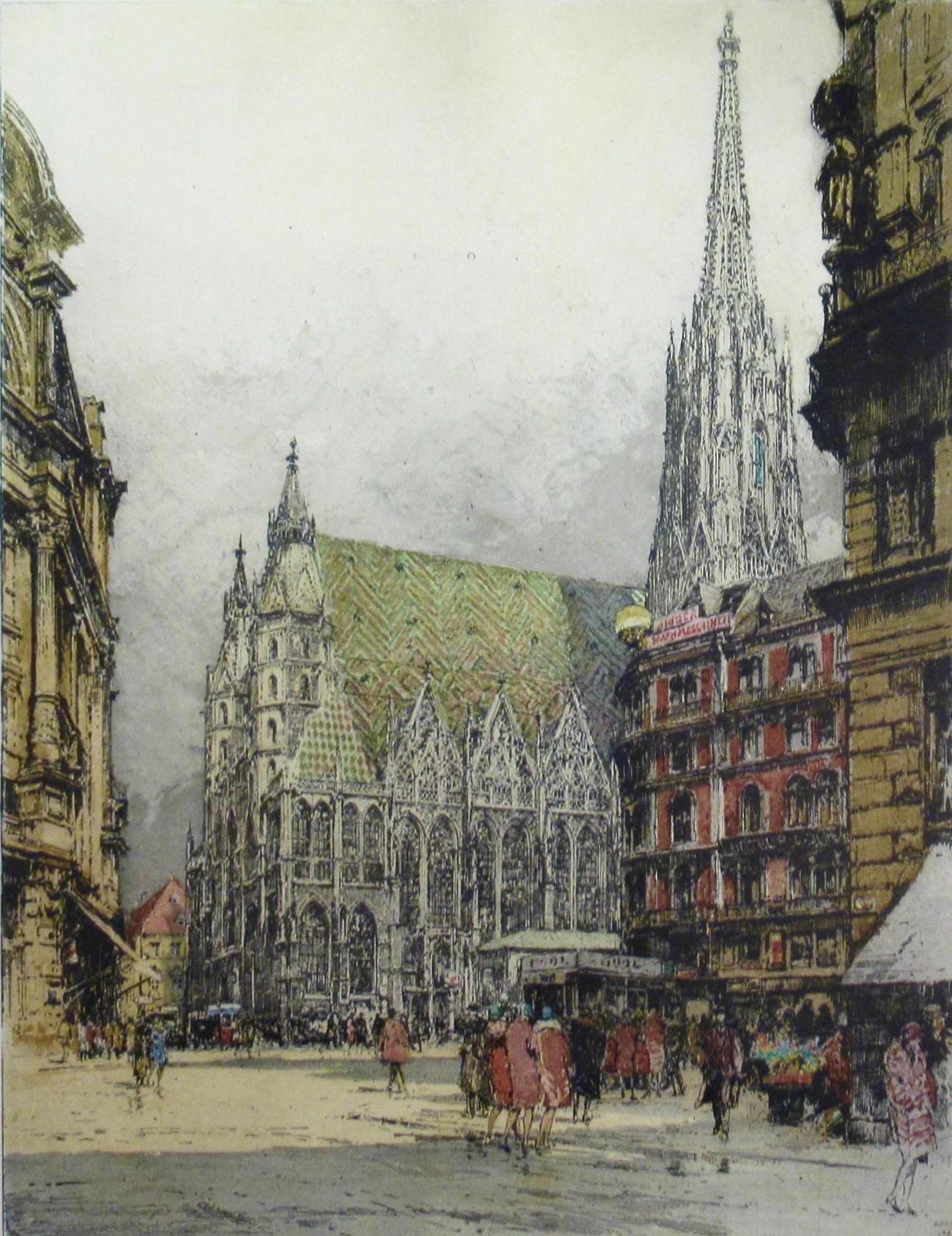 St Stephens Cathedral - Realist Print by Luigi Kasimir