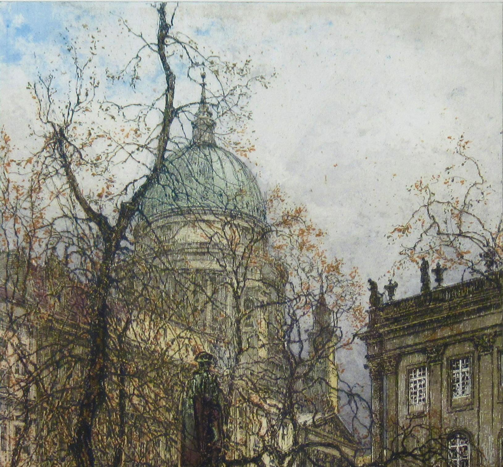 Wien - Gray Figurative Print by Luigi Kasimir