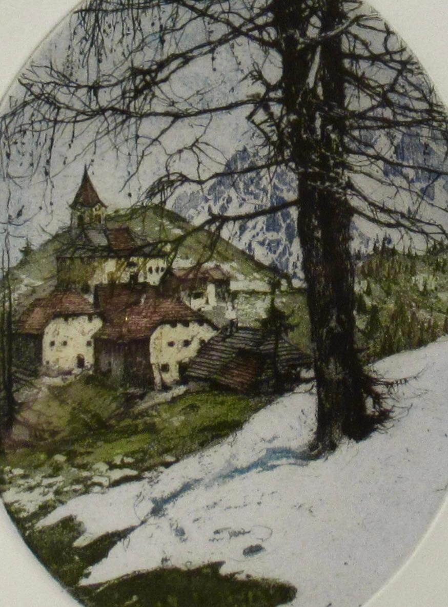 Winter Landscape 3 - Realist Print by Luigi Kasimir
