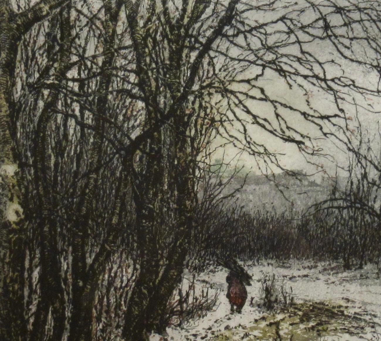 Winter Landscape - Realist Print by Luigi Kasimir