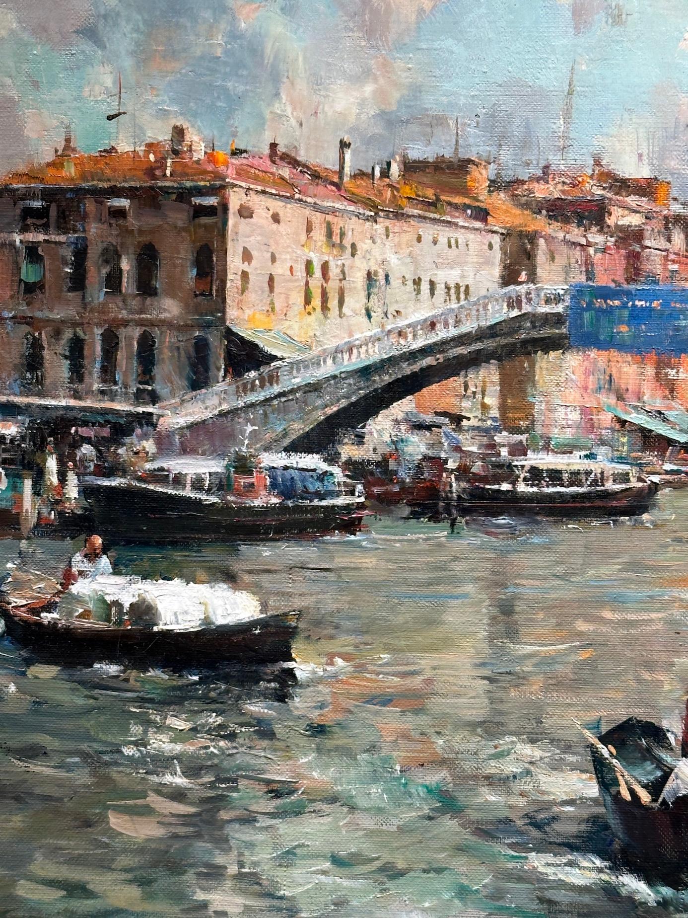Vue vénitienne du 20e siècle du Grand Canal, par le pont Ponte degli Scalzi en vente 3