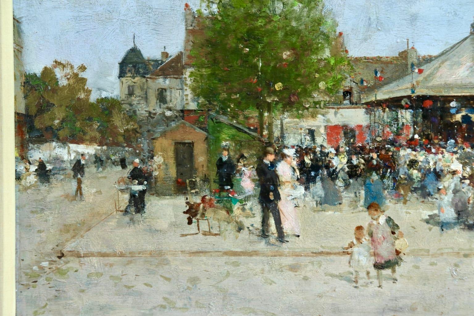 Fete Foraine - Paris - Impressionist Oil, Figures in Landscape by Luigi Loir 3