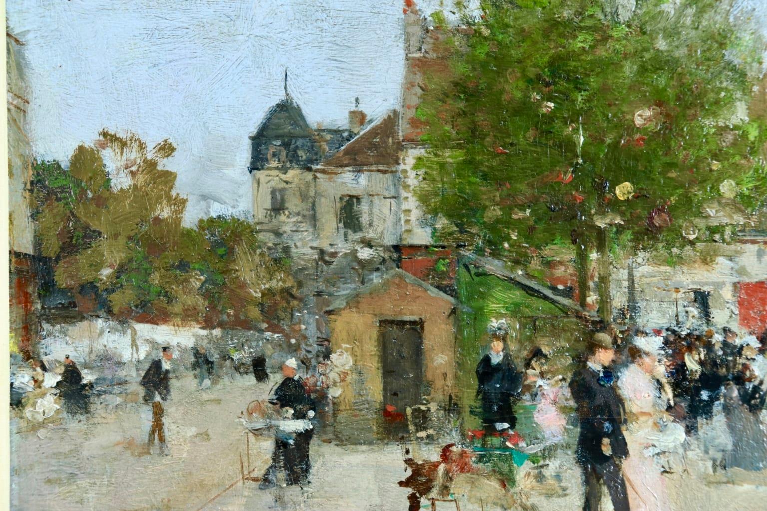 Fete Foraine - Paris - Impressionist Oil, Figures in Landscape by Luigi Loir 4