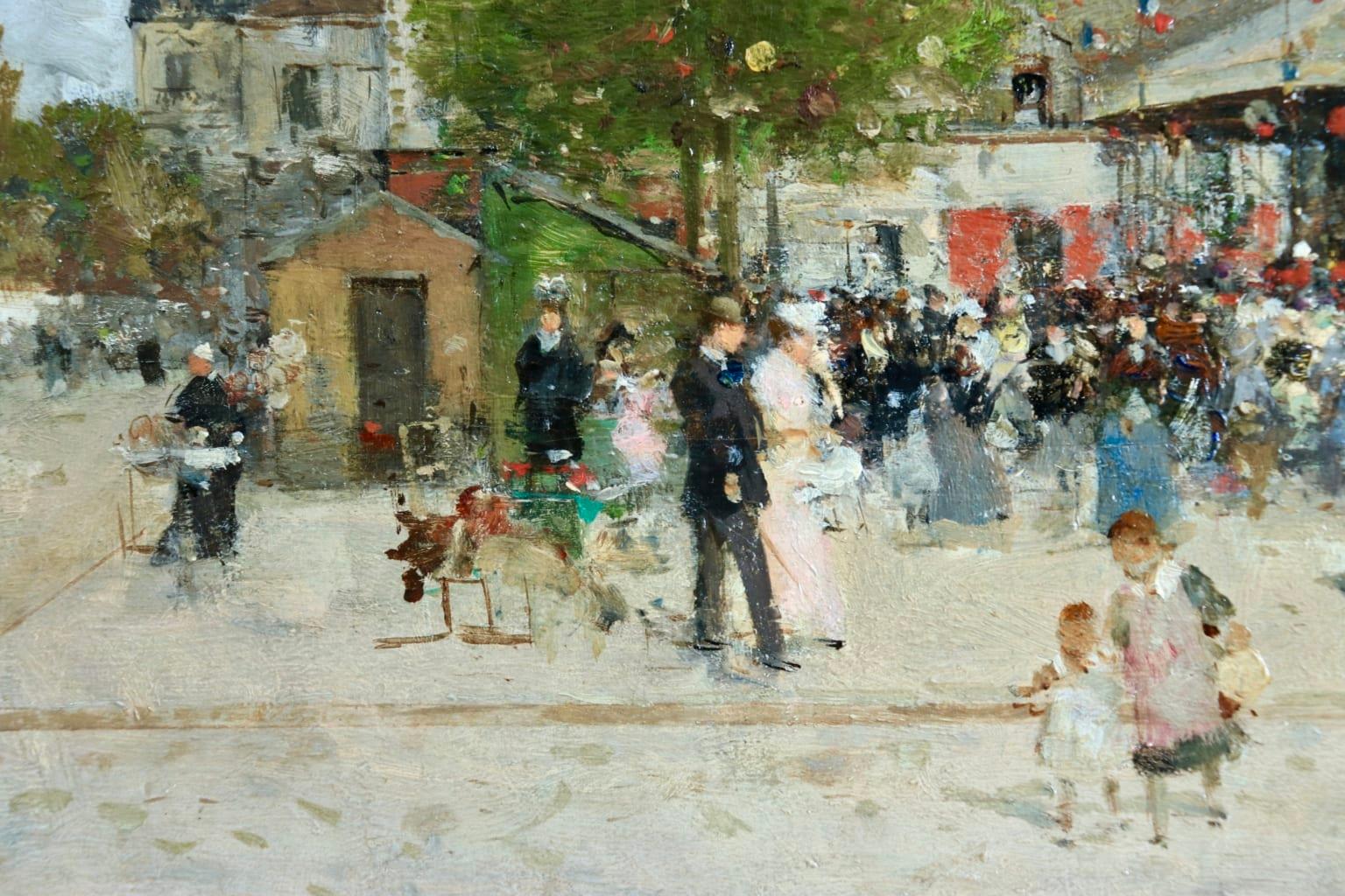 Fete Foraine - Paris - Impressionist Oil, Figures in Landscape by Luigi Loir 5