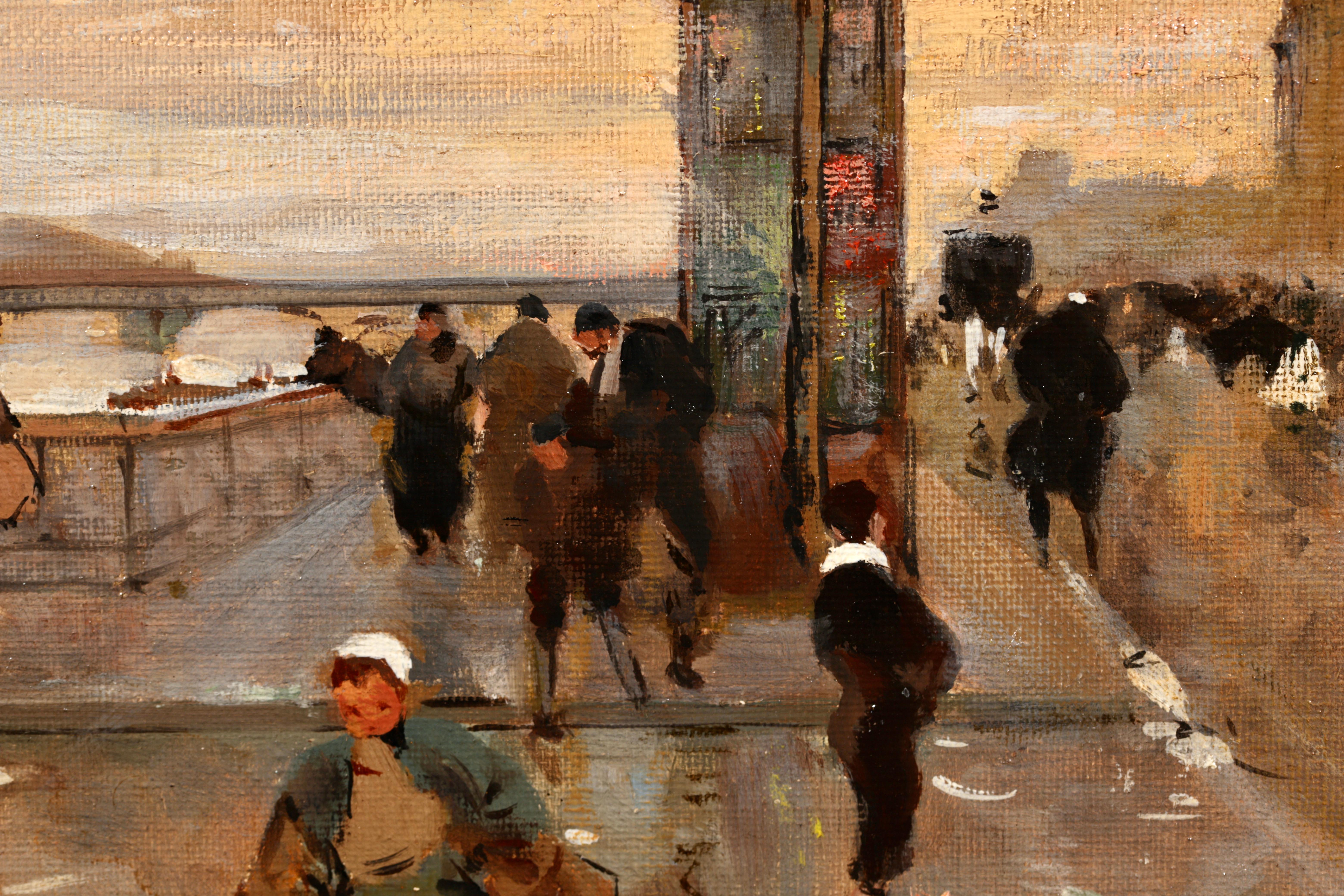 Le Quai d’Orsay - Impressionist City Landscape Oil Painting by Luigi Loir For Sale 6