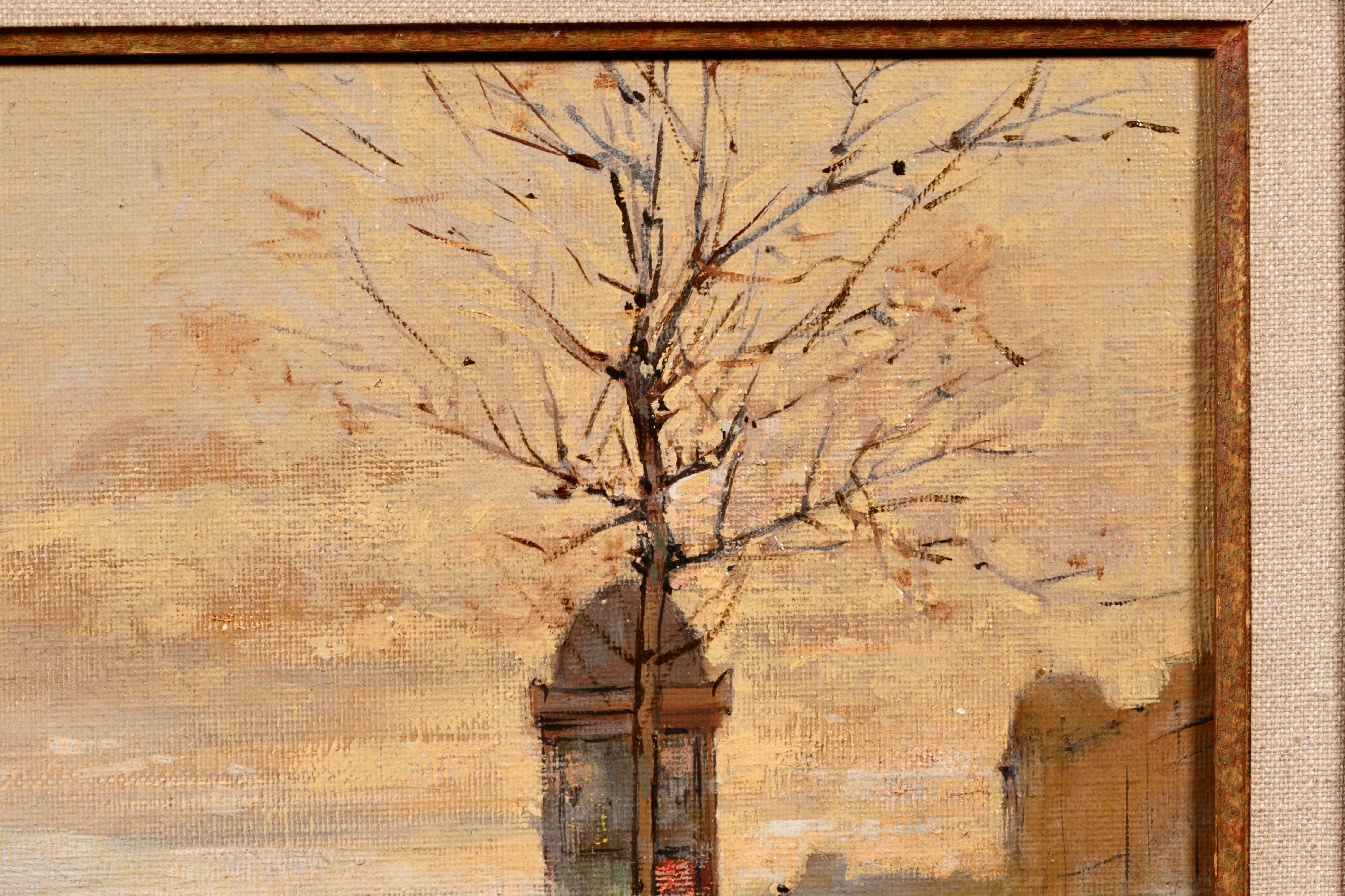 Le Quai d'Orsay - Impressionistische Stadtlandschaft Ölgemälde von Luigi Loir im Angebot 2