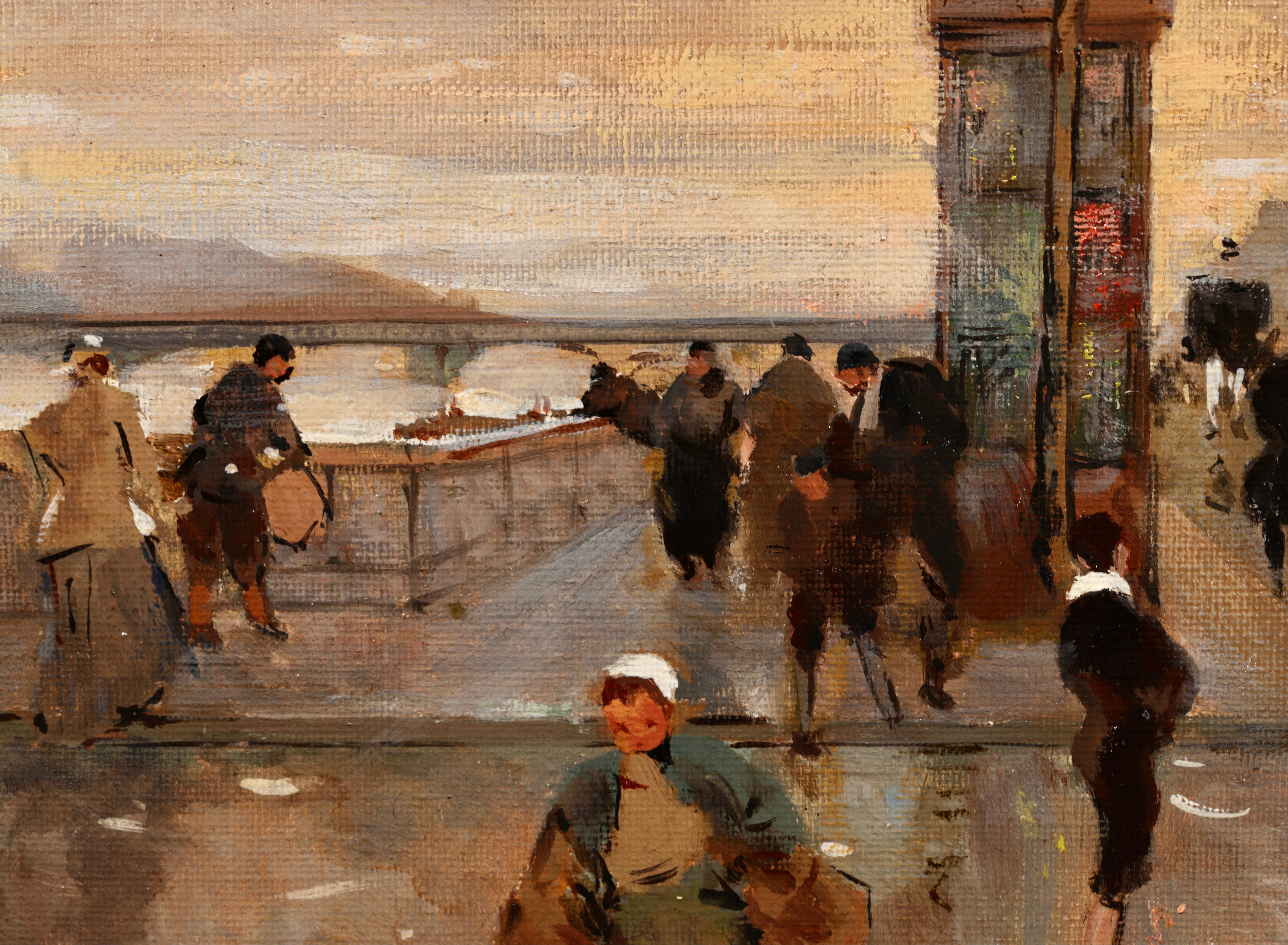 Le Quai d’Orsay - Impressionist City Landscape Oil Painting by Luigi Loir For Sale 1