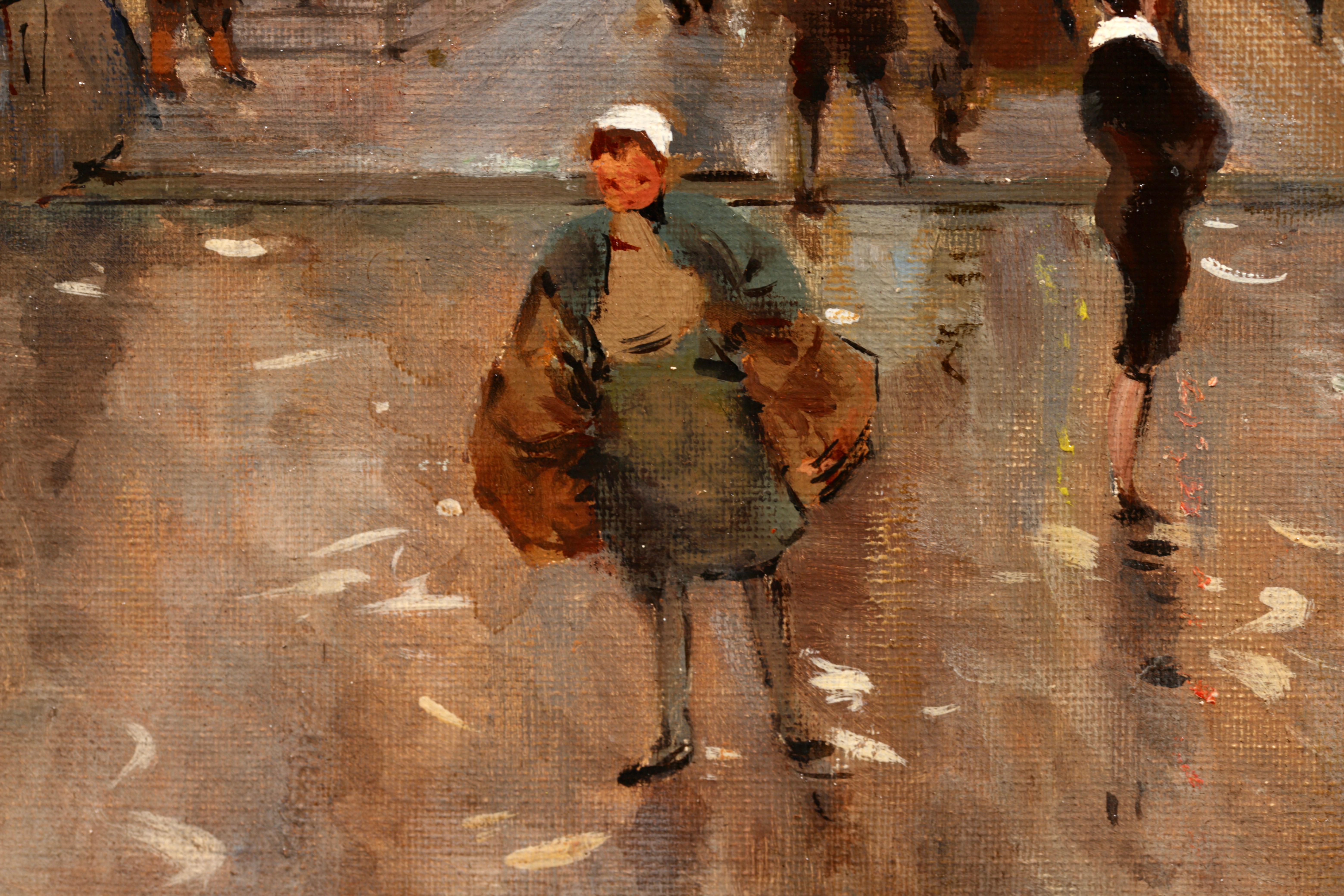 Le Quai d'Orsay - Paysage urbain impressionniste Peinture à l'huile de Luigi Loir en vente 8