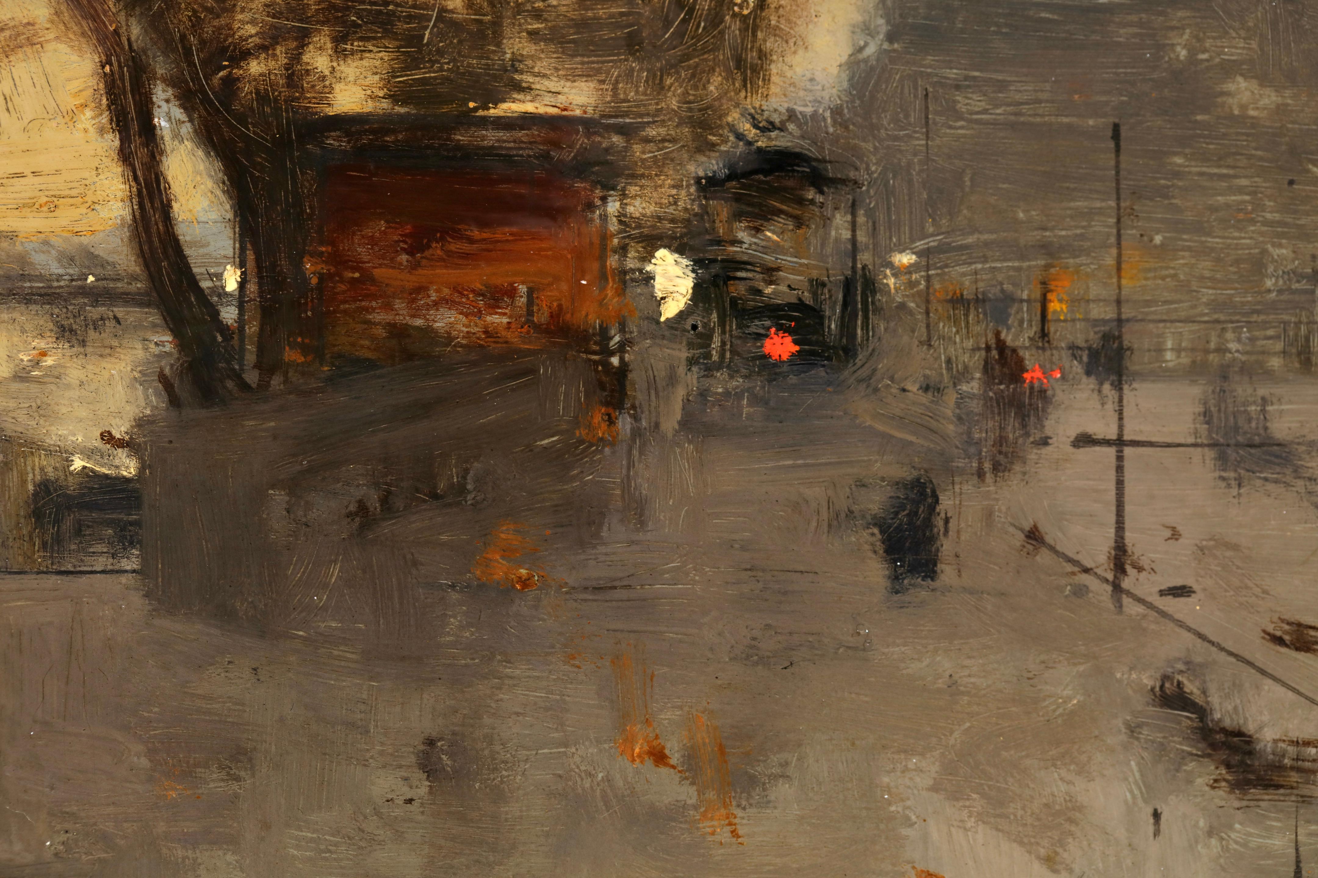Quai de Louvre - Impressionistische Stadtlandschaft, Ölgemäldepaarung von Luigi Loir im Angebot 3