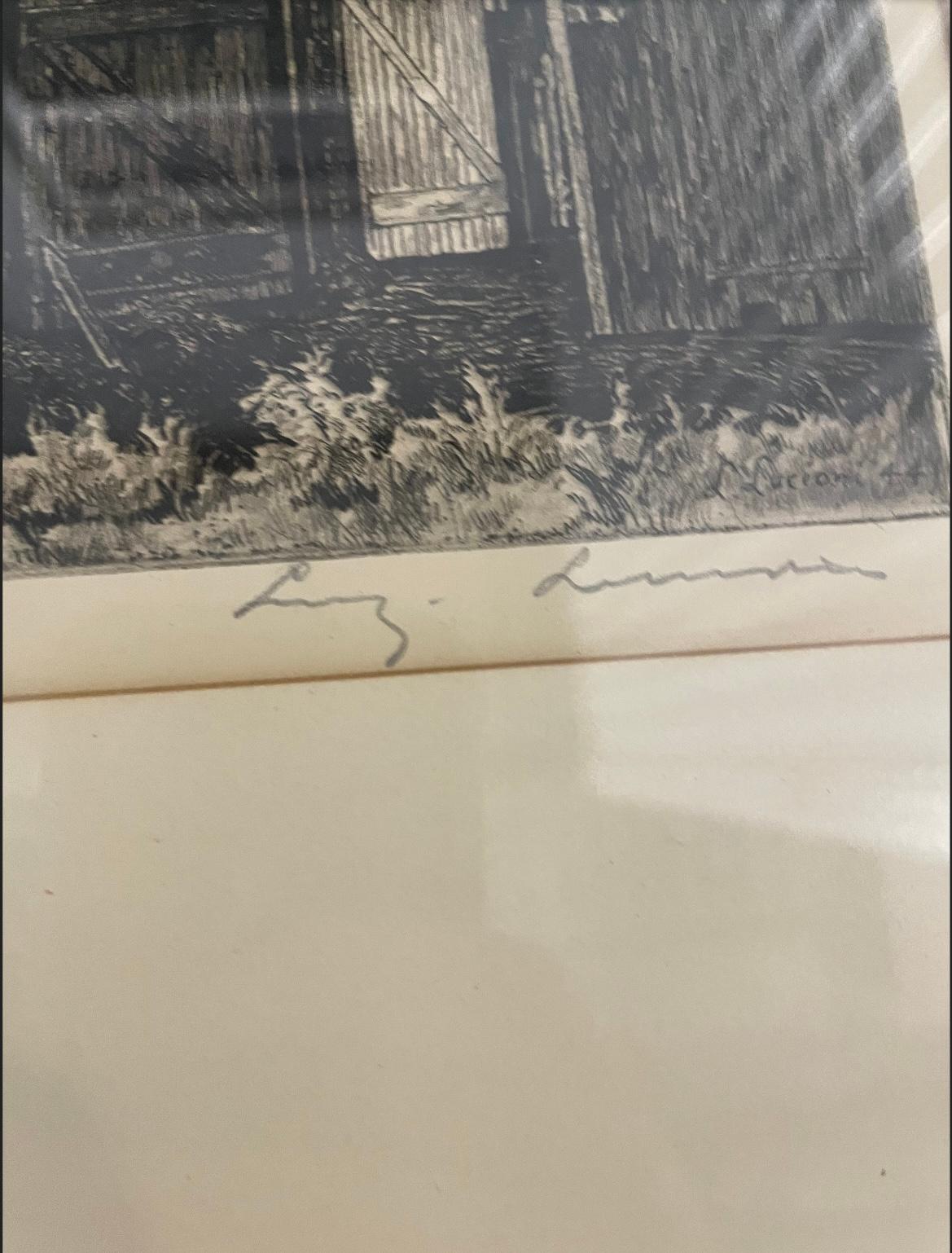 Il s'agit d'une gravure de Luigi Lucioni 