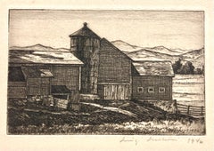 Vintage Luigi Lucioni, (New England Barn)