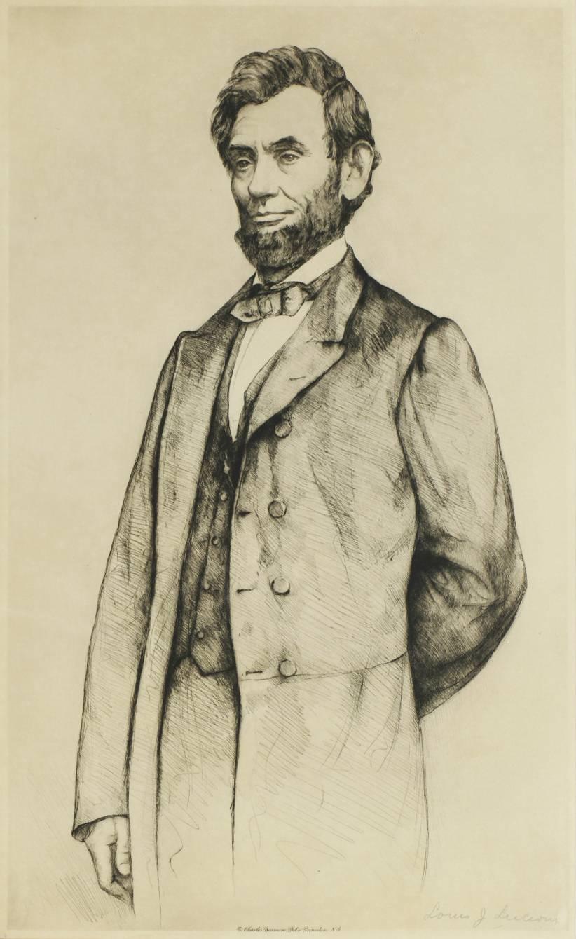 Portrait of Abraham Lincoln - Print by Luigi Lucioni