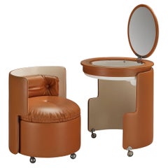Luigi Massoni 'Dilly Dally' Set Vanity in similpelle cognac