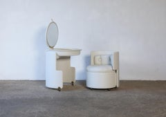 Luigi Massoni Dilly Dally Vanity Table and Chair, Poltrona Frau, Italy, 1960s