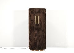 Mobiletto Vanity in pelliccia sintetica in stile Luigi Massoni di Poltrona Frau anni '70