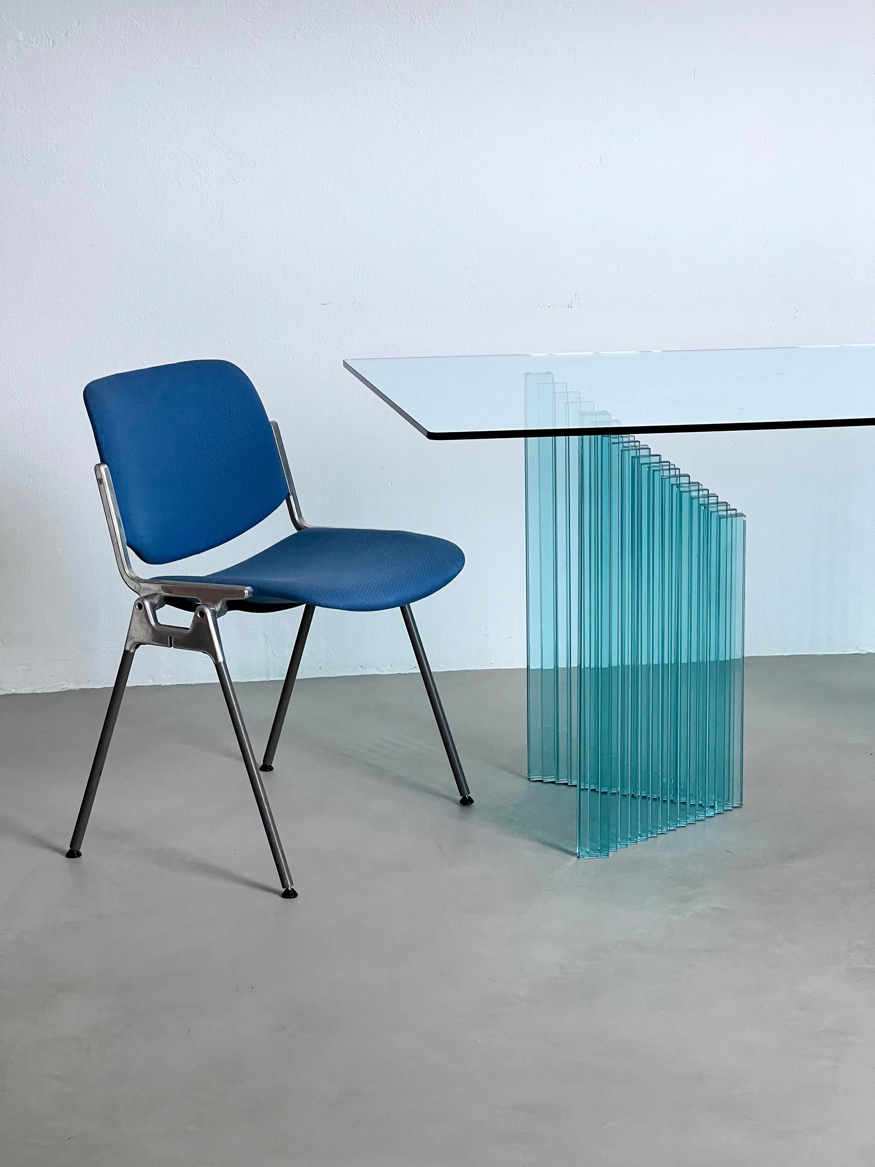 Rectangular Italian Glass Table, Sculptural, Luigi Massoni for Gallotti e Radice For Sale 3