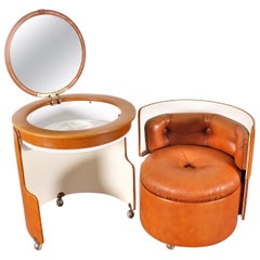 Retro Luigi Massoni for Poltrona Frau "Dilly Dally" Leather Dressing Table, Italy 1968