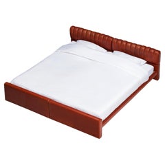 Luigi Massoni for Poltrona Frau 'Losange' King Bed in Red Leather