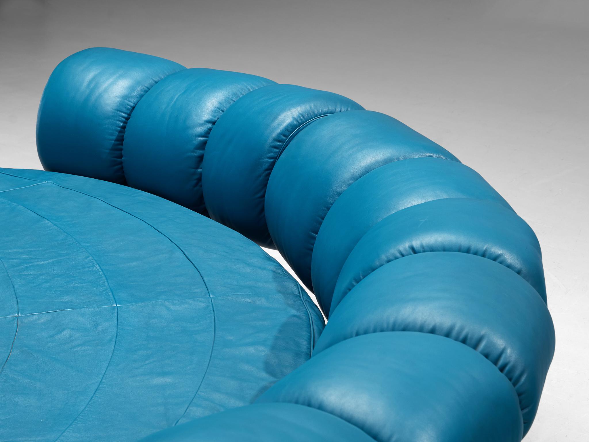 Post-Modern Luigi Massoni for Poltrona Frau 'Lullaby Due' Bed in Turquoise Blue