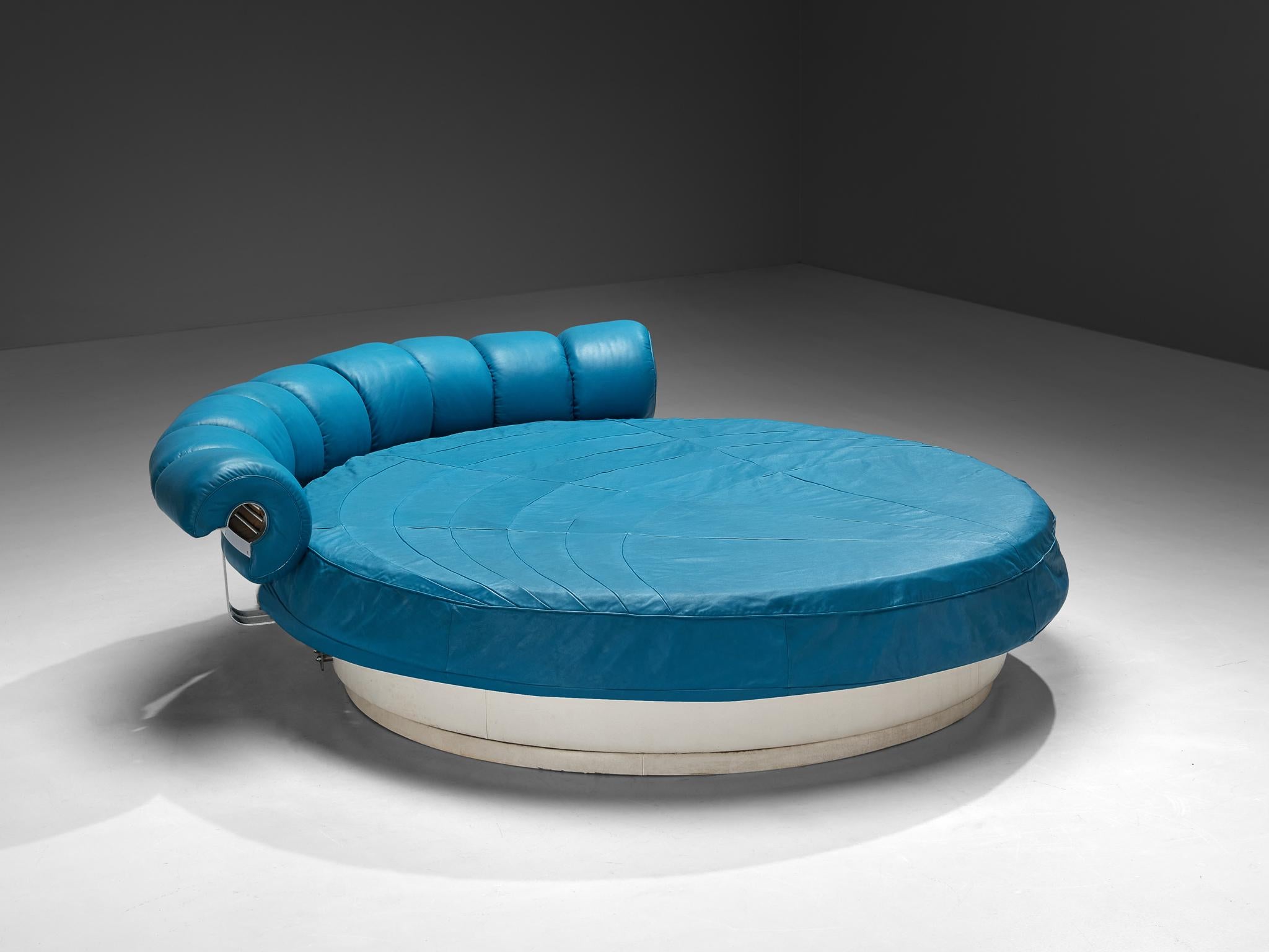 Italian Luigi Massoni for Poltrona Frau 'Lullaby Due' Bed in Turquoise Blue