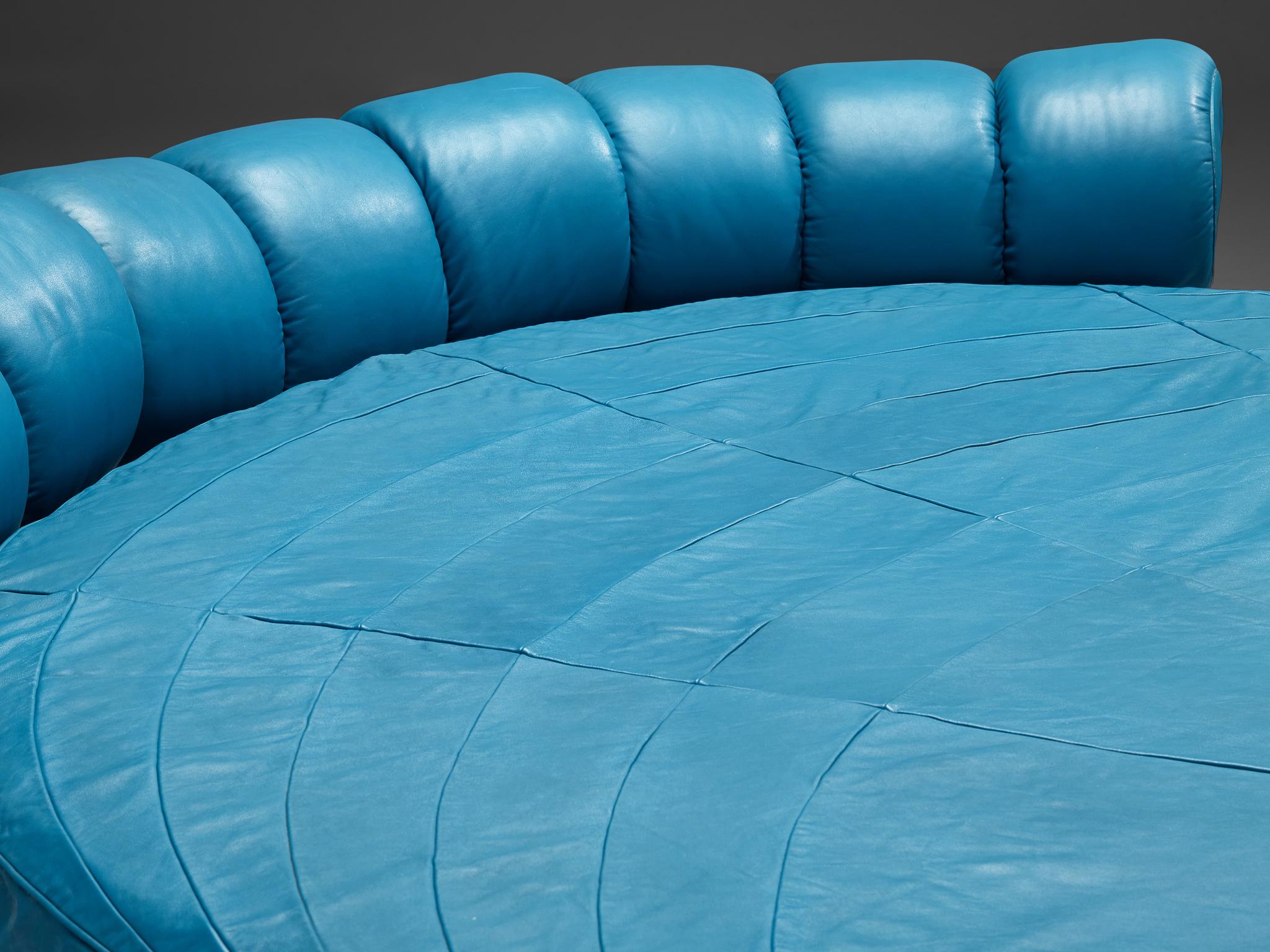 Luigi Massoni for Poltrona Frau 'Lullaby Due' Bed in Turquoise Blue 1