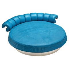 Luigi Massoni for Poltrona Frau 'Lullaby Due' Bed in Turquoise Blue
