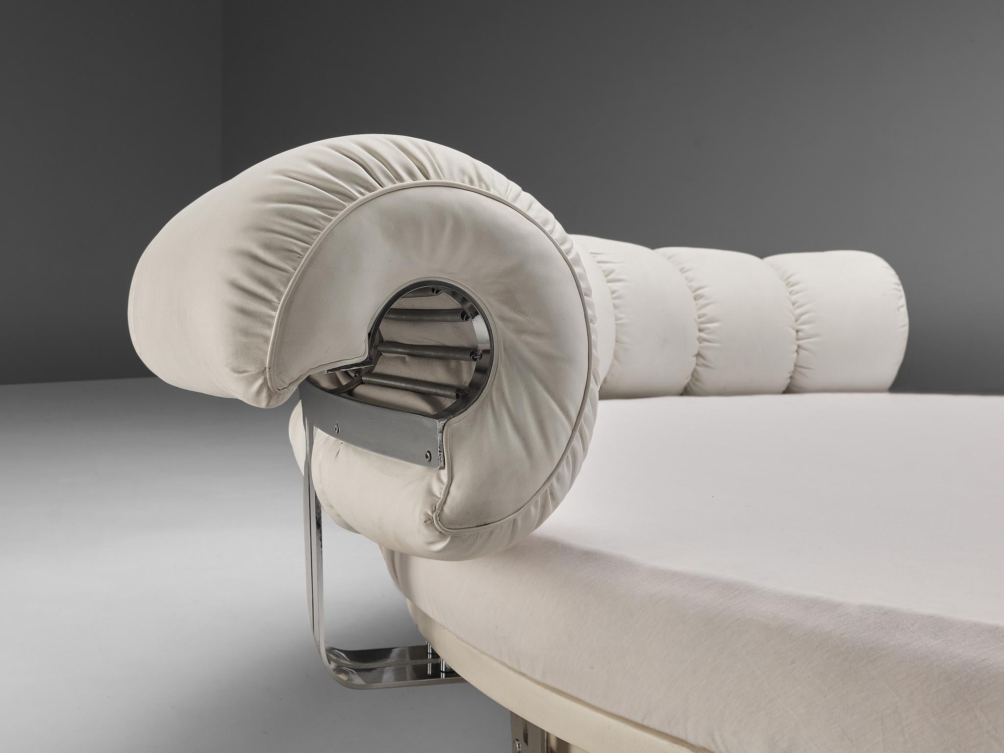 Post-Modern Luigi Massoni for Poltrona Frau 'Lullaby Due' Bed in White Leather For Sale