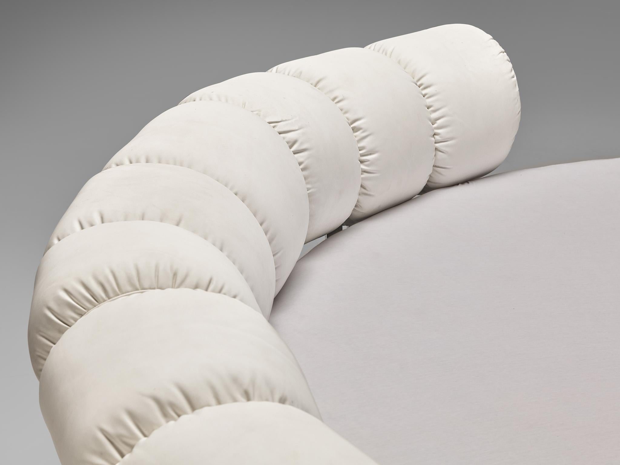 Metal Luigi Massoni for Poltrona Frau 'Lullaby Due' Bed in White Leather For Sale