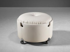 Luigi Massoni for Poltrona Frau Ottoman in White Leather