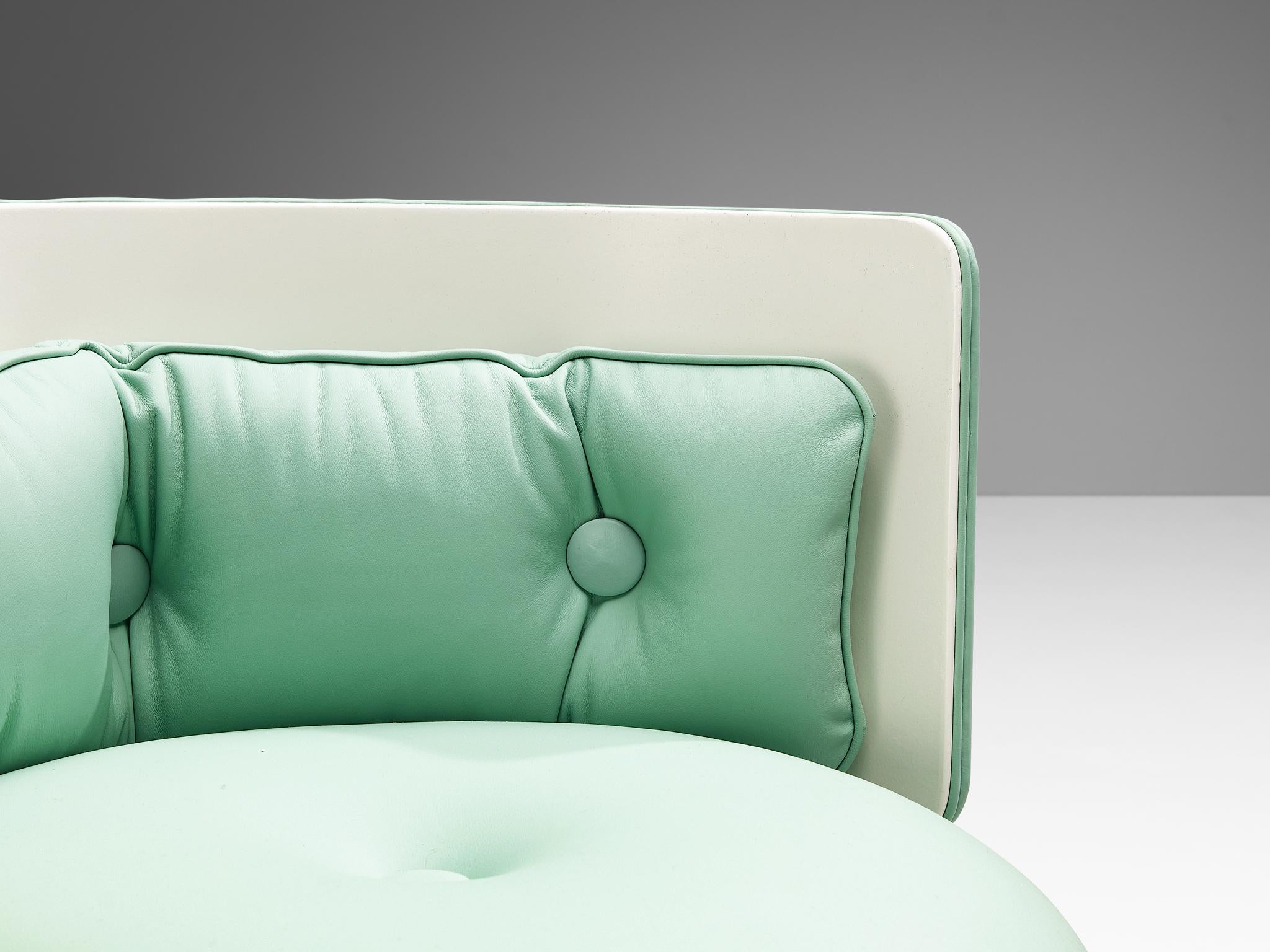 Ensemble de coiffeuses Dilly Dally restauré Luigi Massoni pour Poltrona Frau vert menthe en vente 1