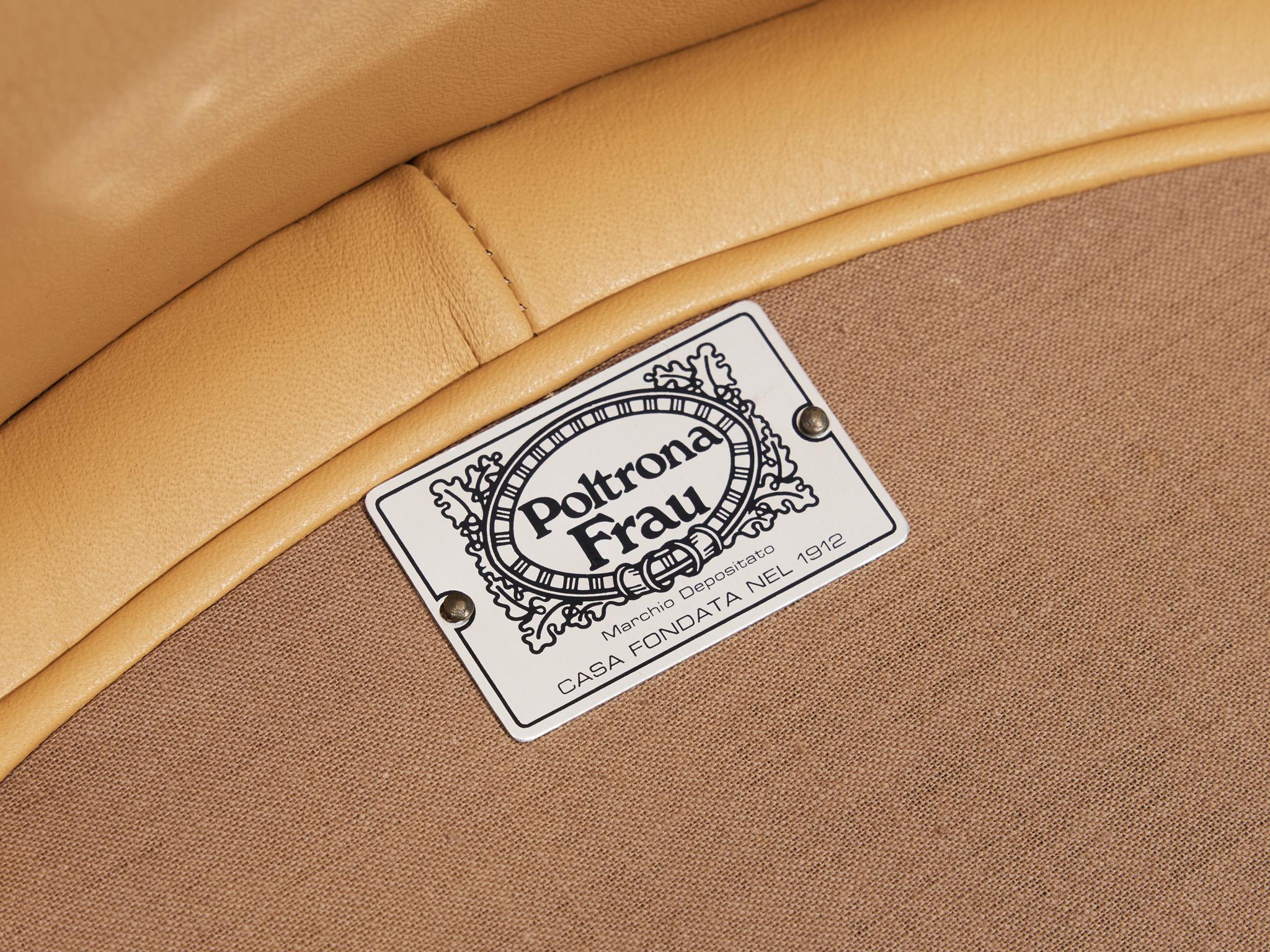 Luigi Massoni für Poltrona Frau Vierer-Set 'Dinette' Sessel aus Leder im Angebot 5